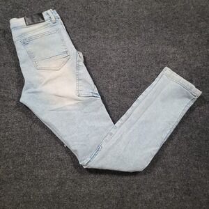 Bluenotes Women Vintage Cargo Skinny Jeans 28 Light Wash Distressed Stained